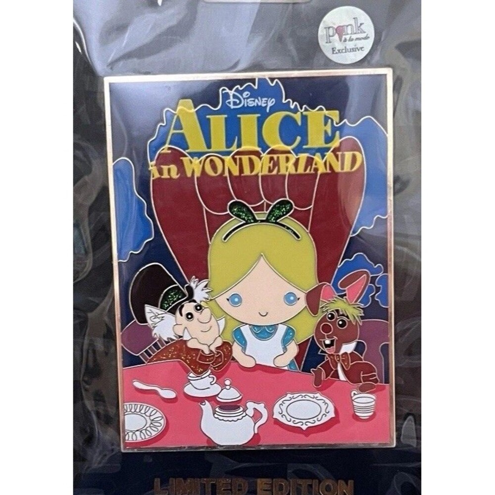 Disney Pin Pink ala Mode Alice In Wonderland Cute Movie Poster Pin LE 300